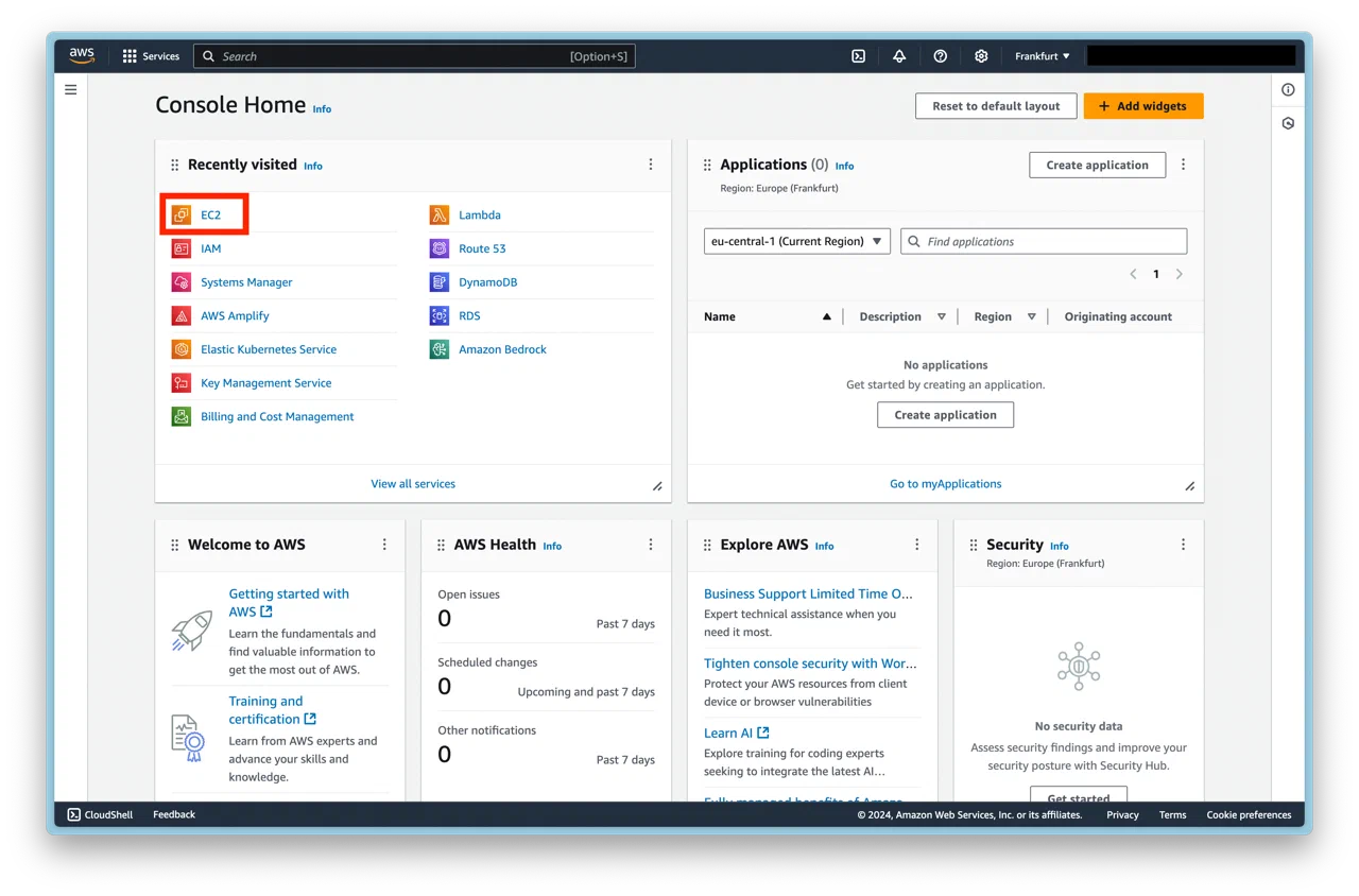 AWS console