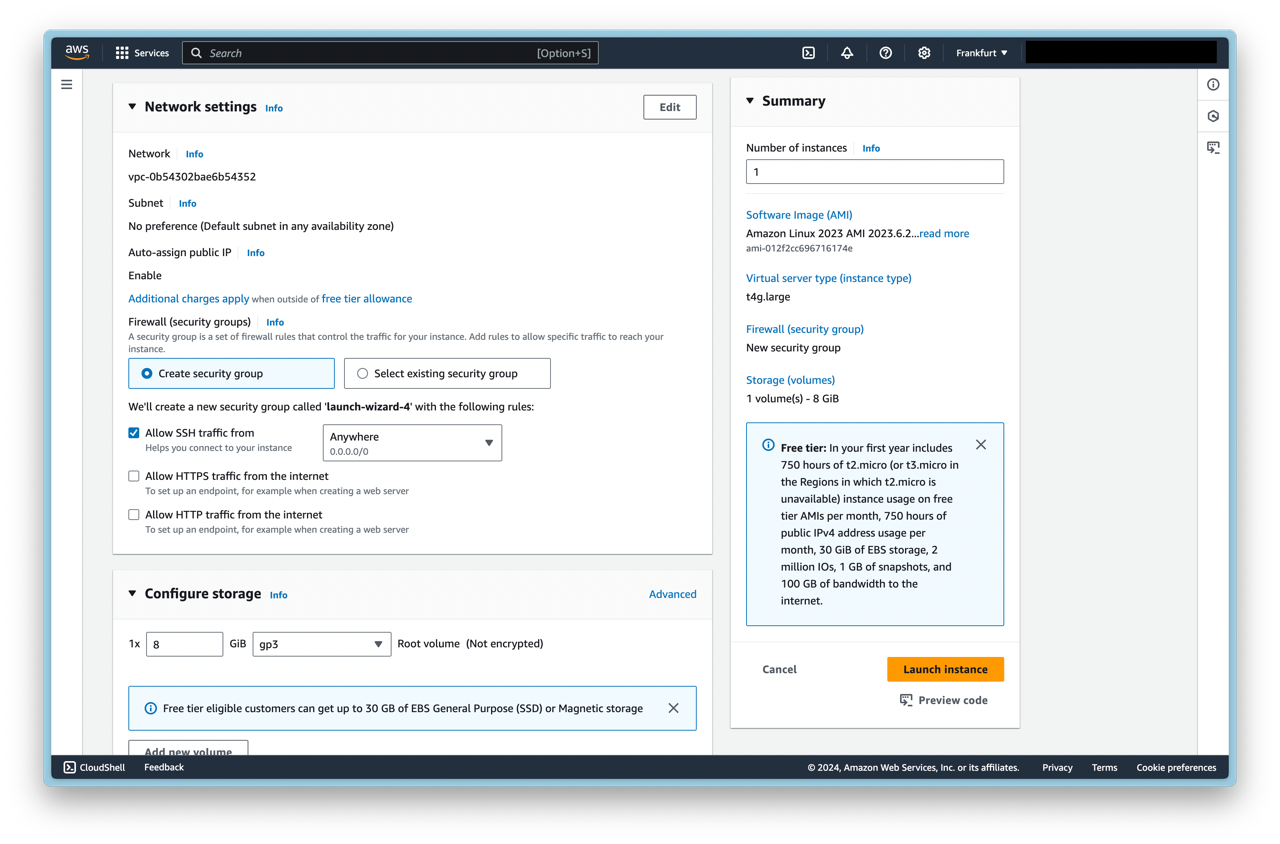 create a security group