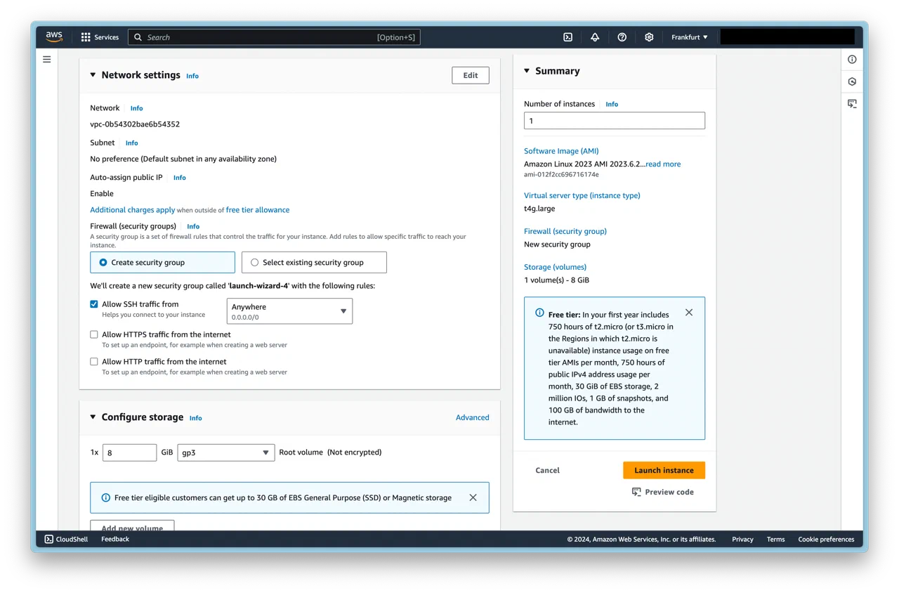 create a security group
