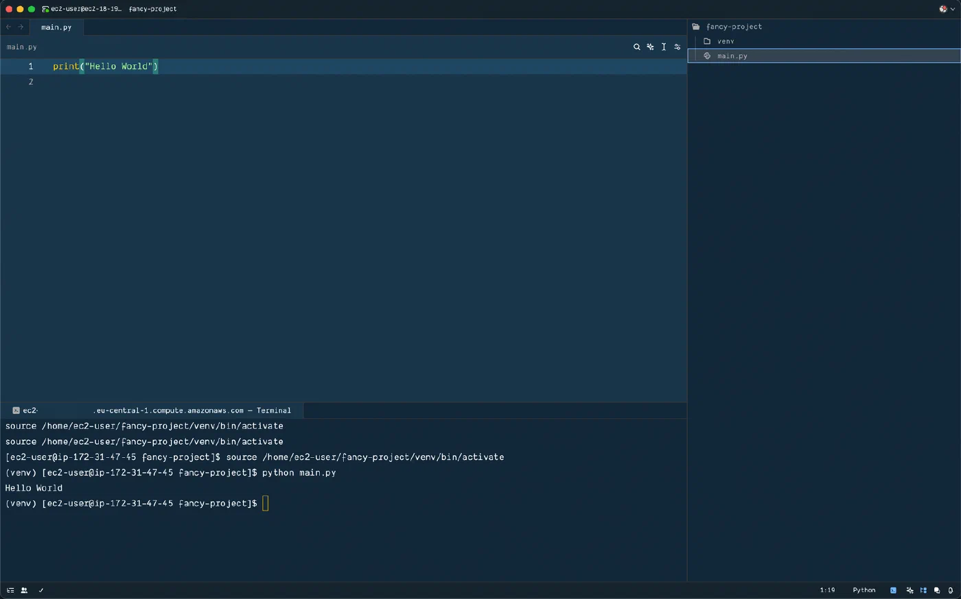 write a simple hello world